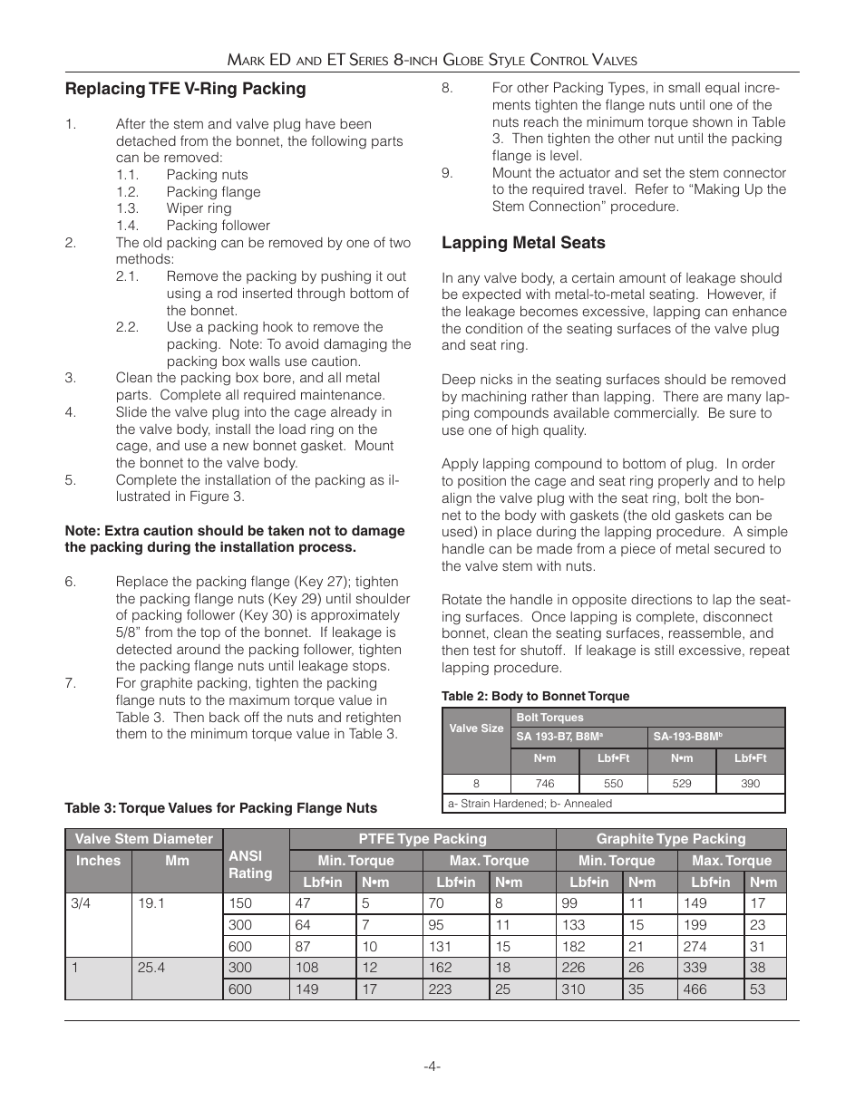 Jordan Valve Mark ED & ET Series (8) Globe Style Control Valve User Manual | Page 4 / 11