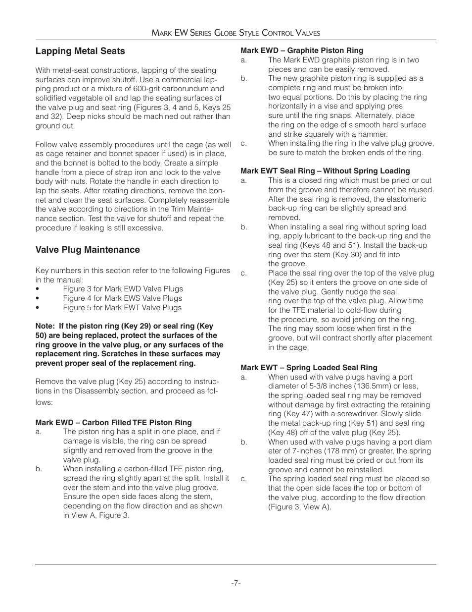 Jordan Valve Mark EW Series Globe Style Панель управления User Manual | Page 7 / 17