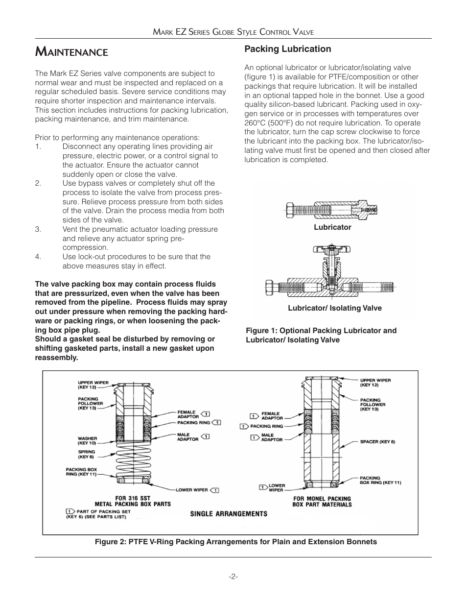 Aintenance | Jordan Valve Mark EZ Series Globe Style Control Valve User Manual | Page 2 / 21