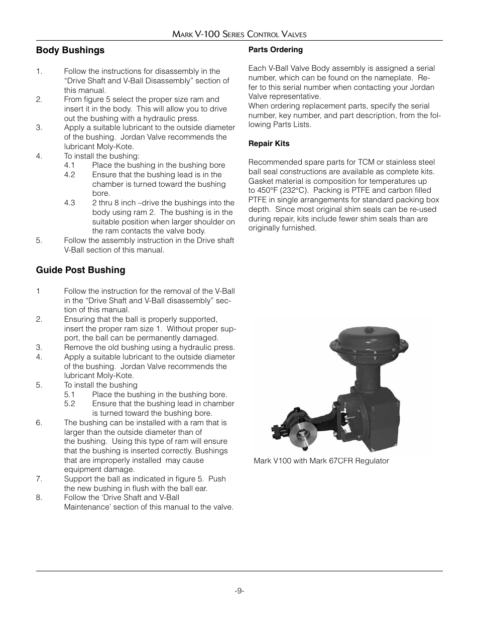 Jordan Valve Mark V-100 Series Control Valve User Manual | Page 9 / 16