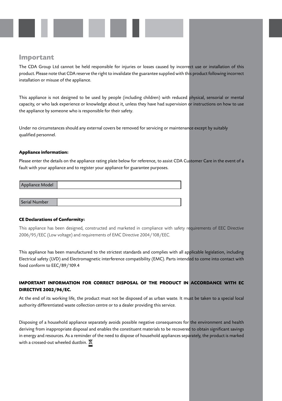 Important | CDA FW281 User Manual | Page 2 / 12