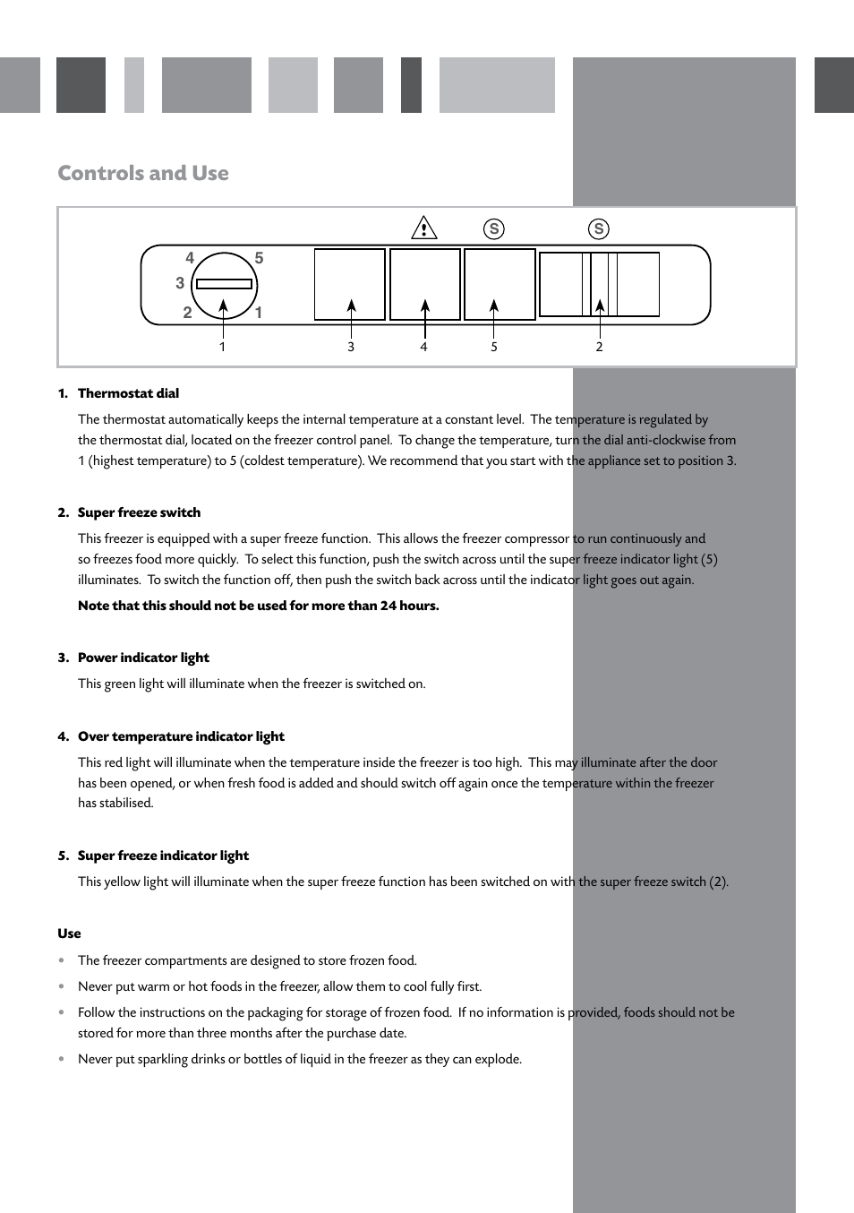 Controls and use | CDA FW281 User Manual | Page 4 / 12