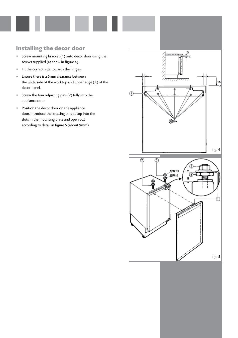 Installing the decor door | CDA FW281 User Manual | Page 9 / 12