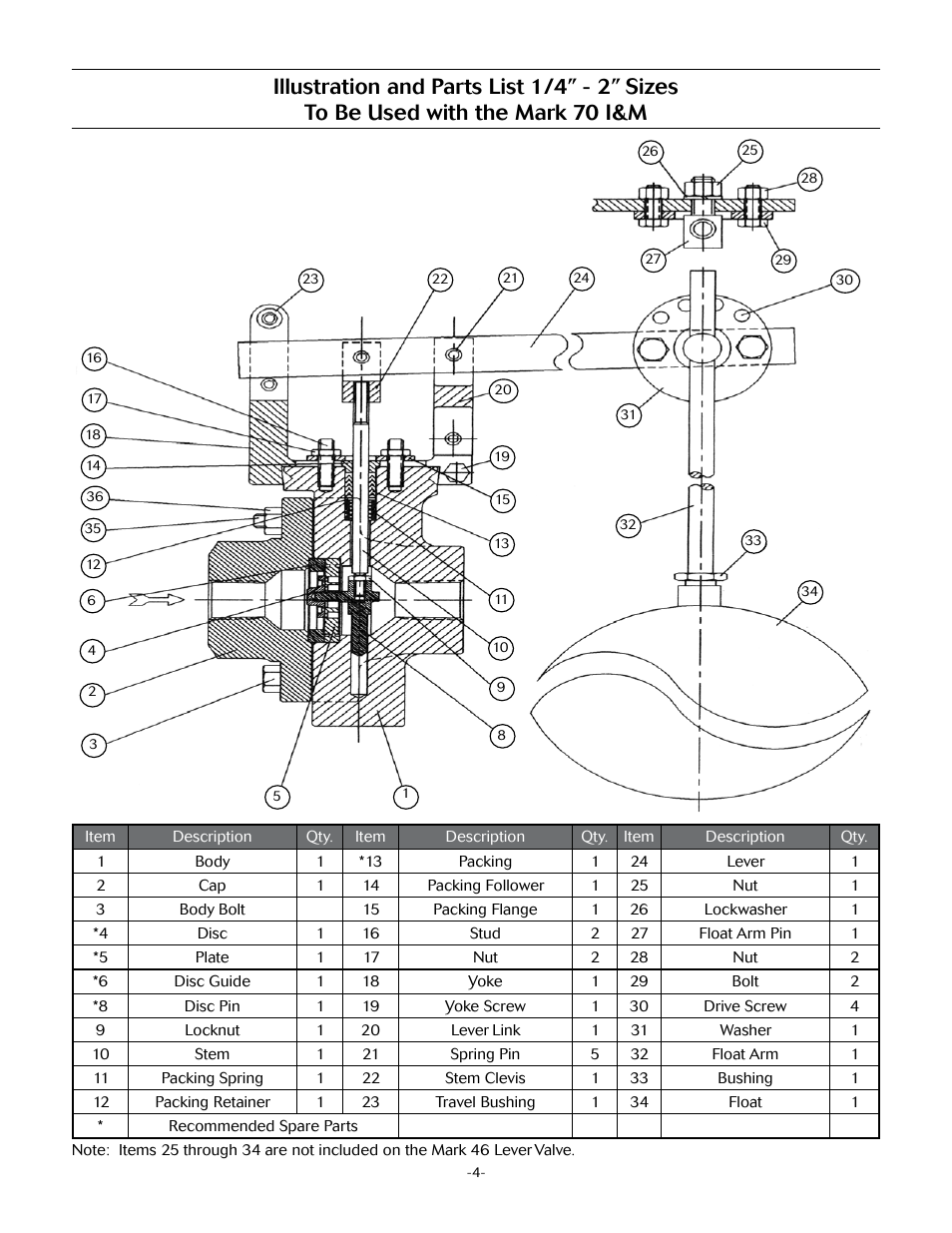 Jordan Valve Mark 40/46 Series – Float/Lever Operated Valve User Manual | Page 4 / 5