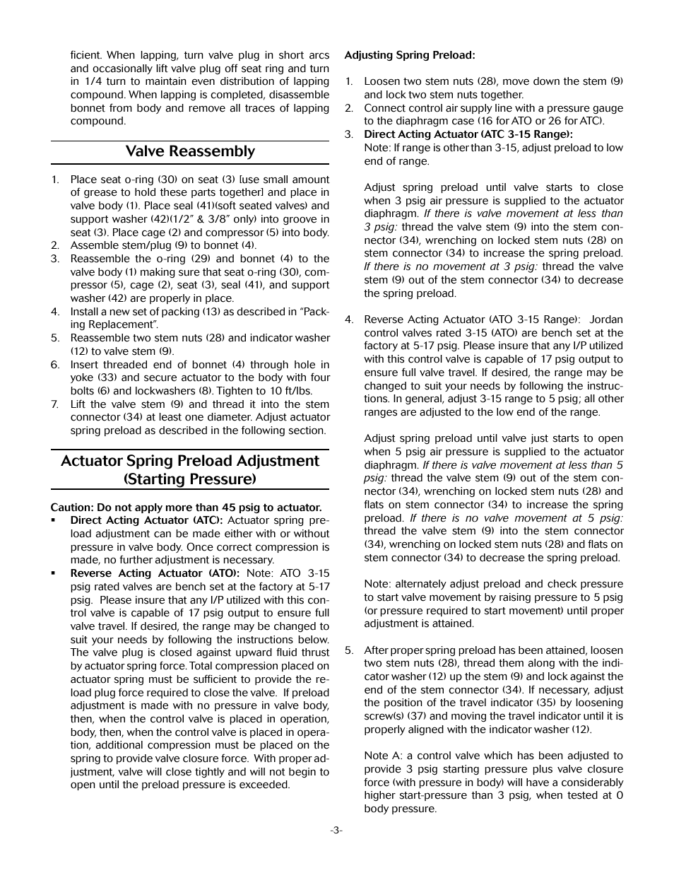 Valve reassembly | Jordan Valve Mark 78 Series – Globe Style Control Valve User Manual | Page 3 / 7