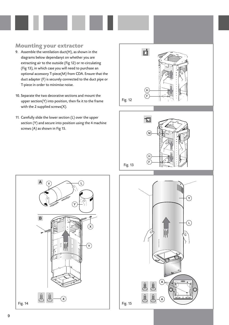 Mounting your extractor | CDA CYLINDER EXTRACTORS EVCK4 User Manual | Page 10 / 12