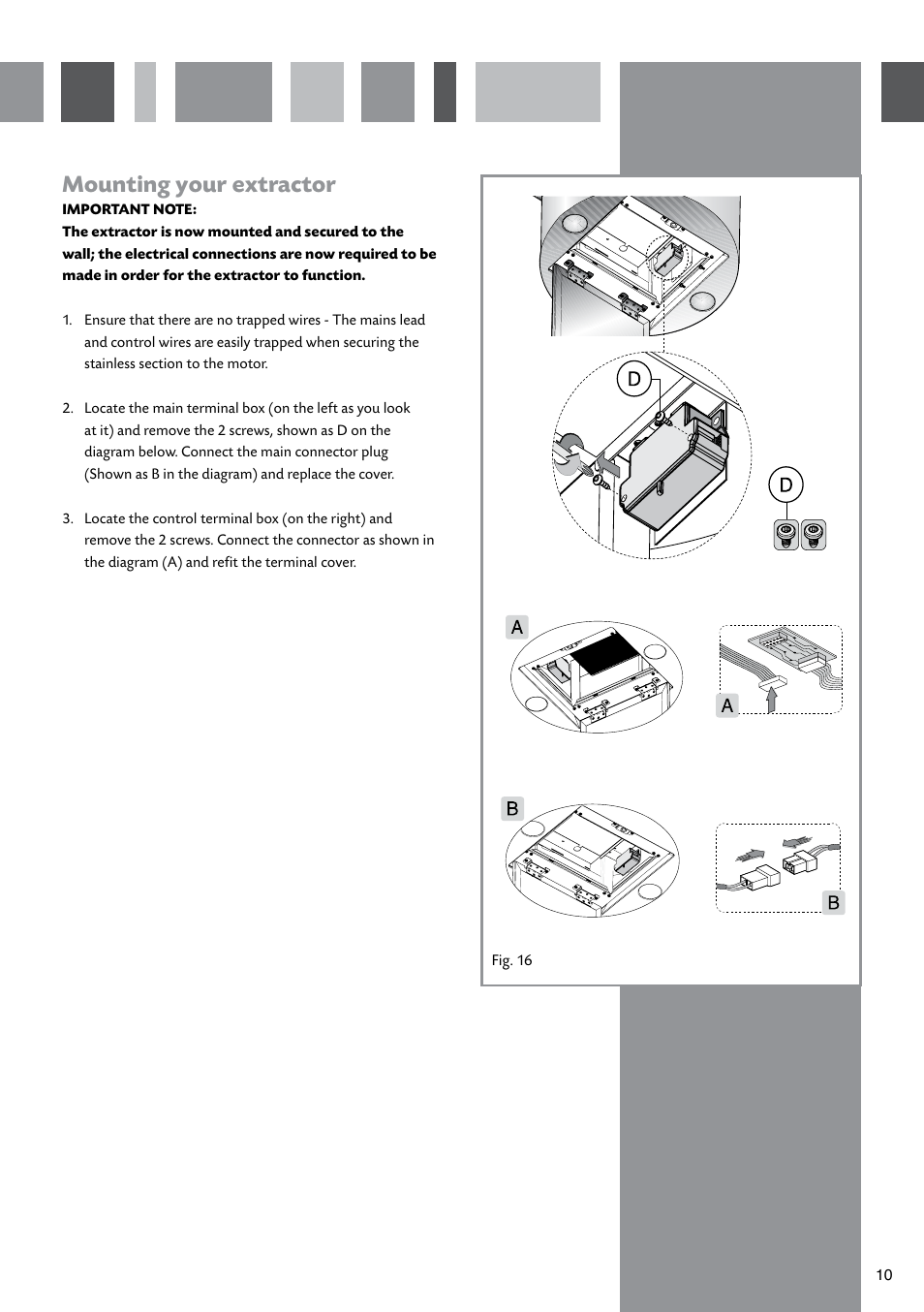 Mounting your extractor | CDA CYLINDER EXTRACTORS EVCK4 User Manual | Page 11 / 12