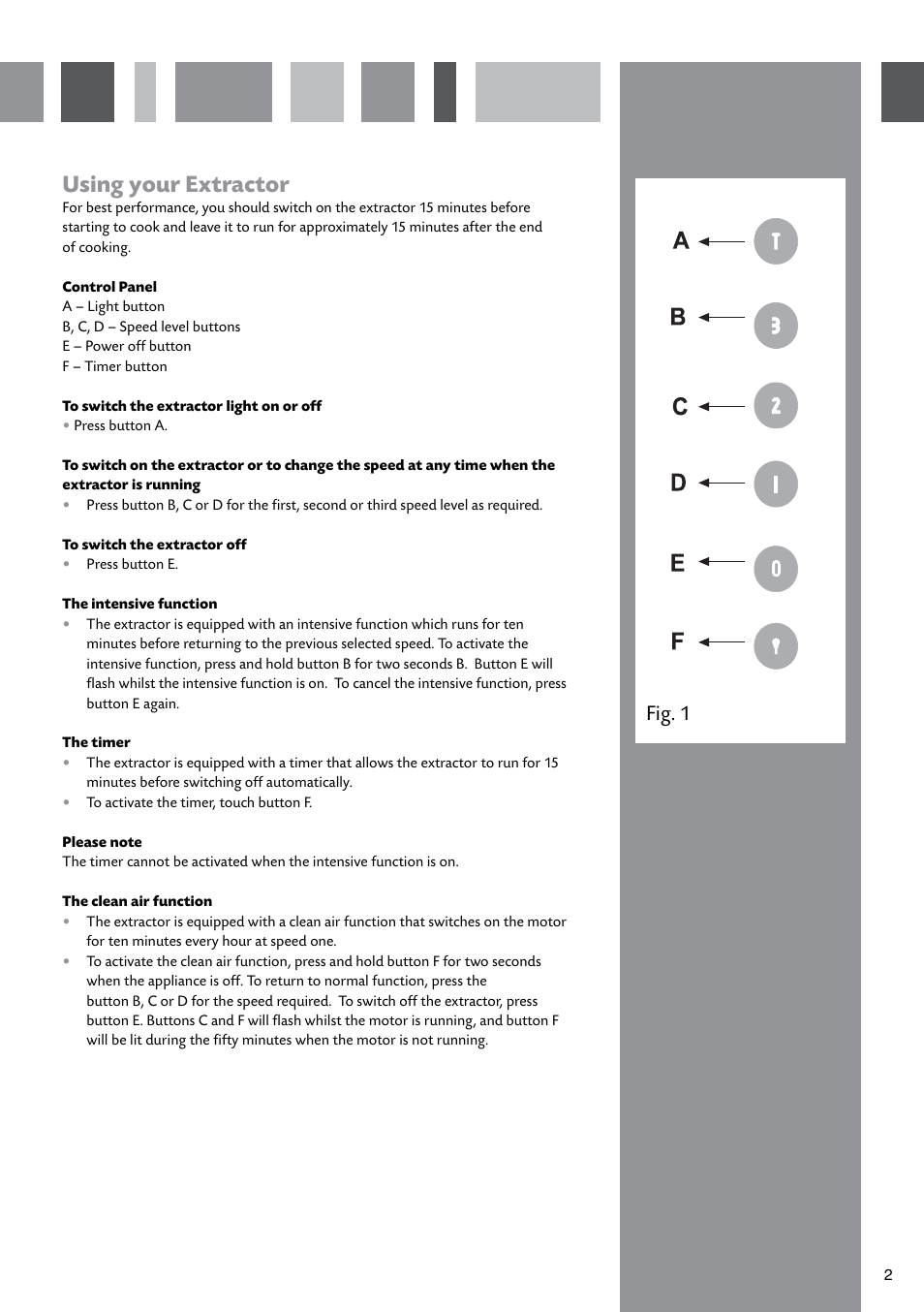 Using your extractor, Fig. 1 | CDA CYLINDER EXTRACTORS EVCK4 User Manual | Page 3 / 12