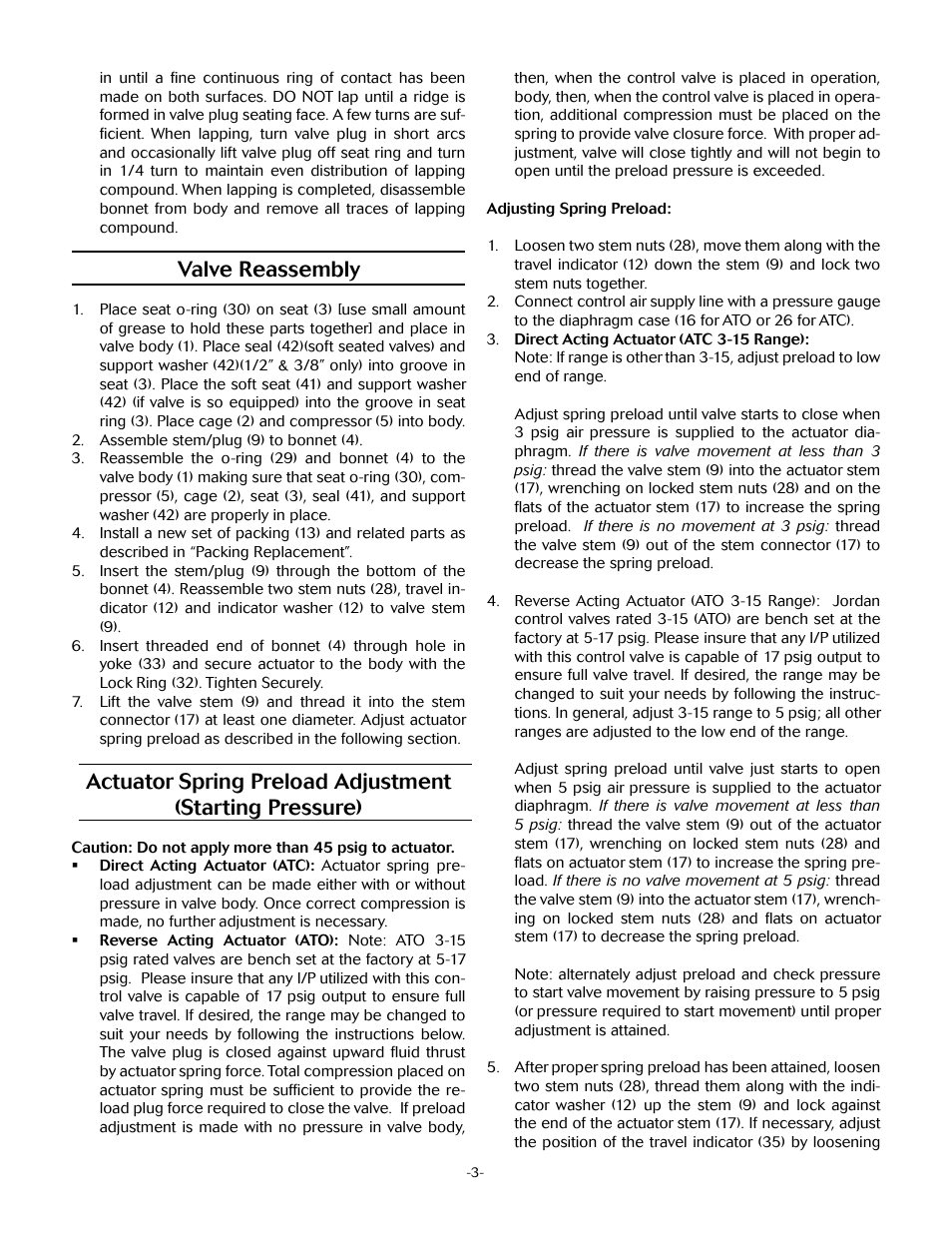 Valve reassembly | Jordan Valve Mark 78 Series – Globe Style Control Valve User Manual | Page 3 / 7