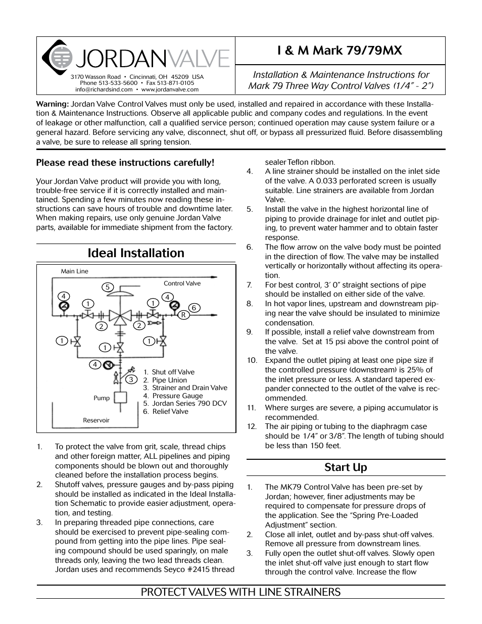 Jordan Valve Mark 79/79MX Series – 3 Way Mixing/Diverting Valve User Manual | 5 pages