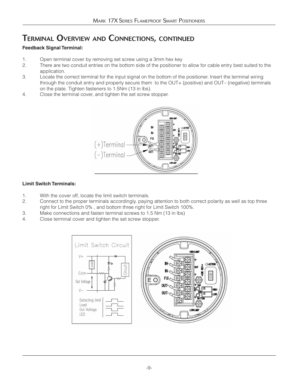 Jordan Valve Mark 17X Series Flameproof Smart Positioner User Manual | Page 9 / 27