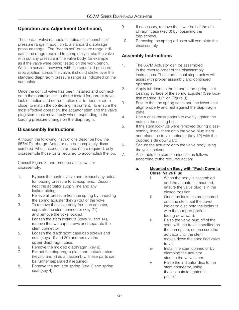 Jordan Valve 657M Series Diaphragm Actuator User Manual | Page 2 / 7