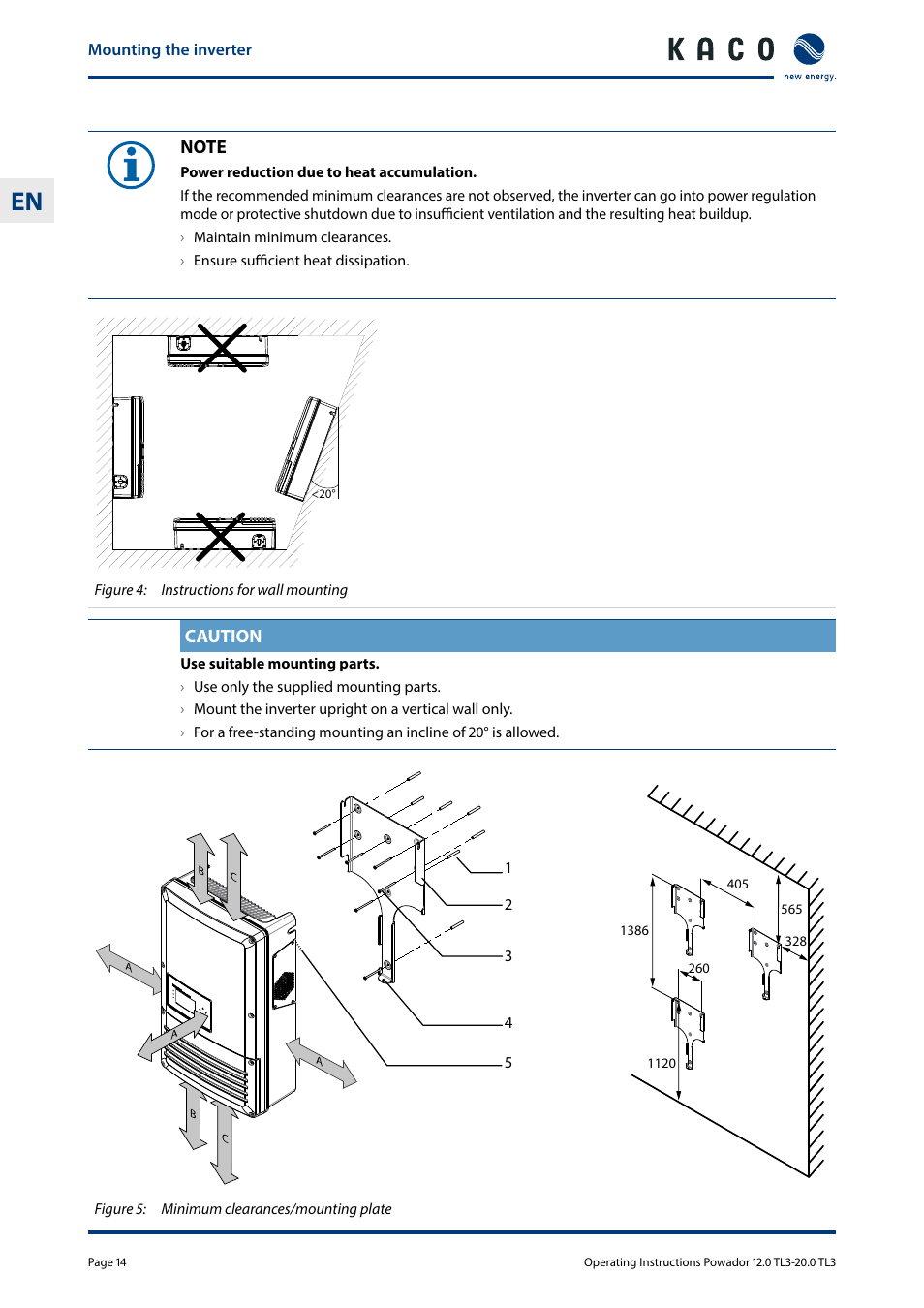 Caution | KACO Powador 10.0 - 20.0 TL3 User Manual | Page 14 / 56