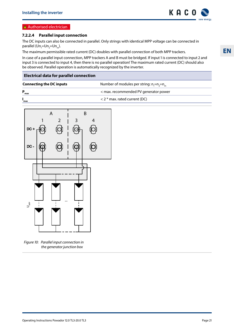 1a b 2 3 4 | KACO Powador 10.0 - 20.0 TL3 User Manual | Page 21 / 56