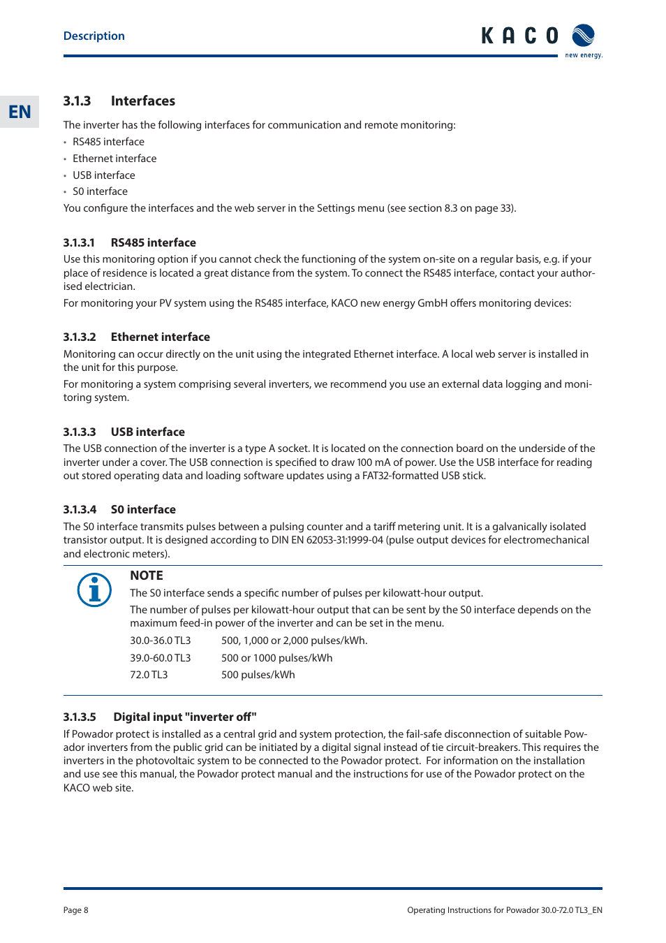 KACO Powador 30.0 - 60.0 TL3 User Manual | Page 8 / 60