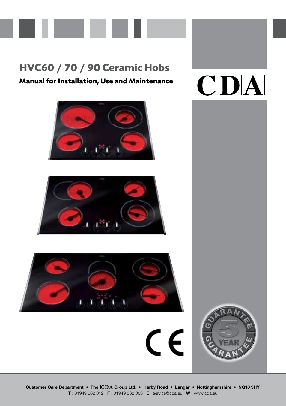 CDA HVC70 User Manual | 12 pages