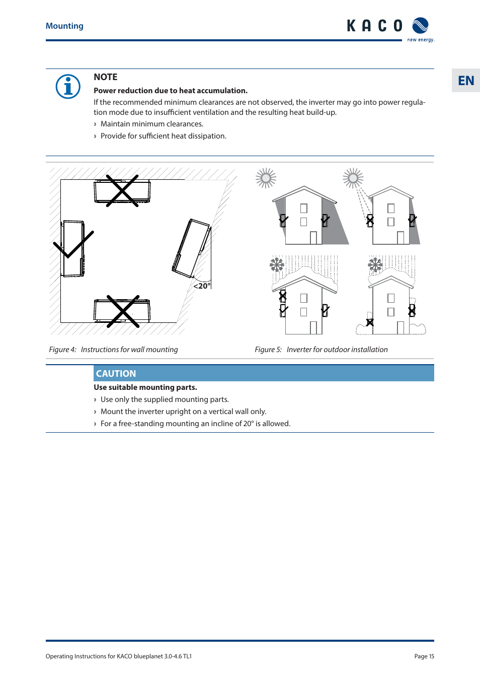 KACO blueplanet 3.0 - 4.6 TL1 User Manual | Page 15 / 56