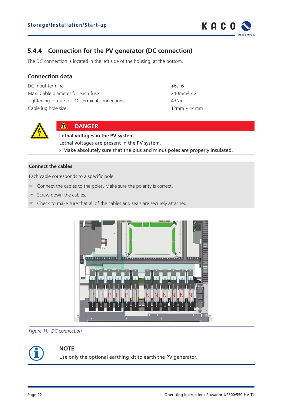 KACO Powador XP500-XP550-HV TL User Manual | Page 22 / 102