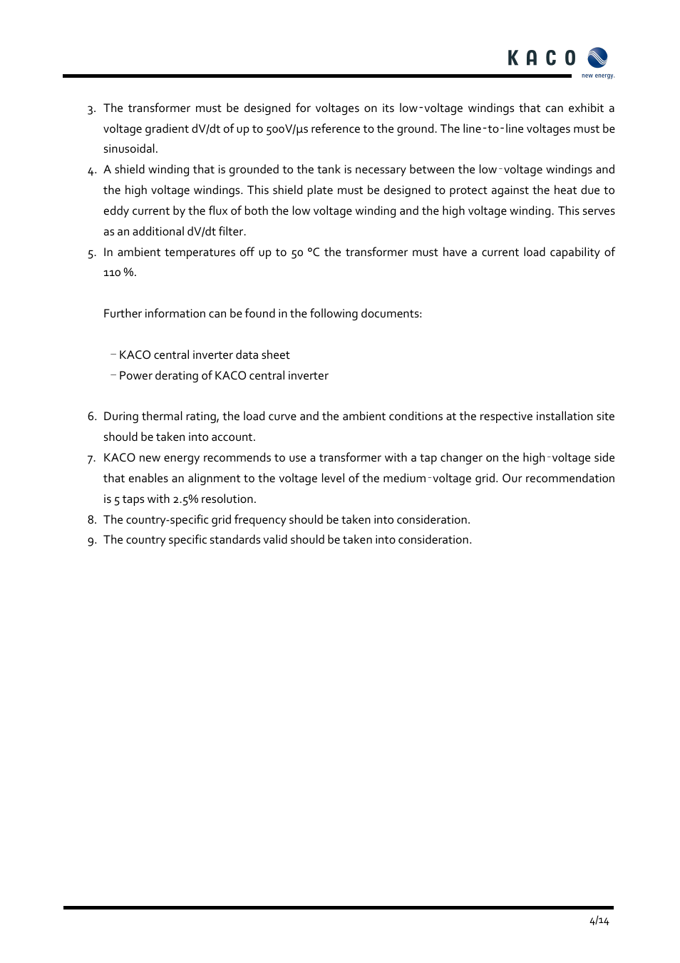 KACO Powador XP500-XP550-HV TL User Manual | Page 4 / 19