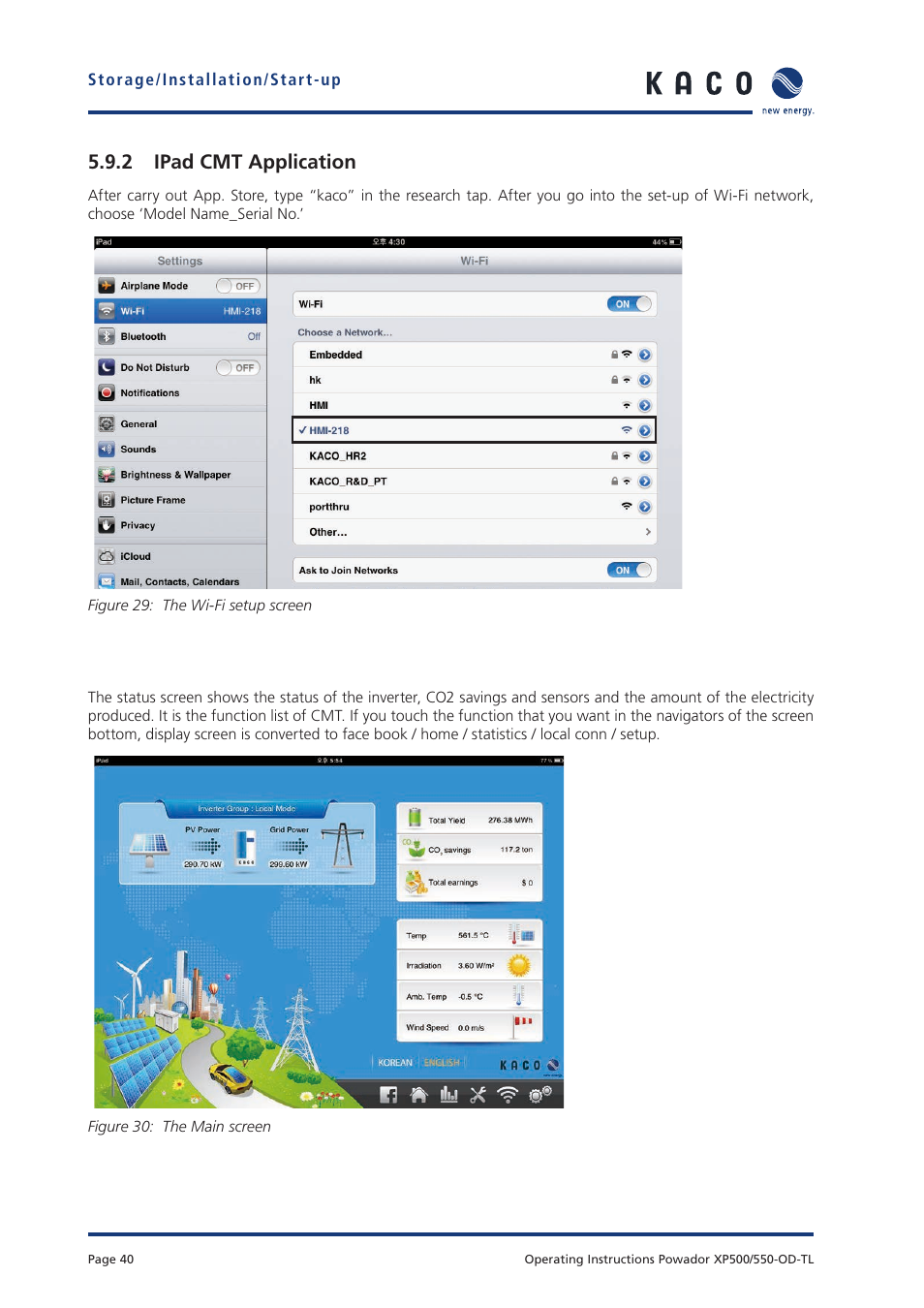 2 ipad cmt application | KACO Powador XP500-XP550-HV TL outdoor User Manual | Page 39 / 101