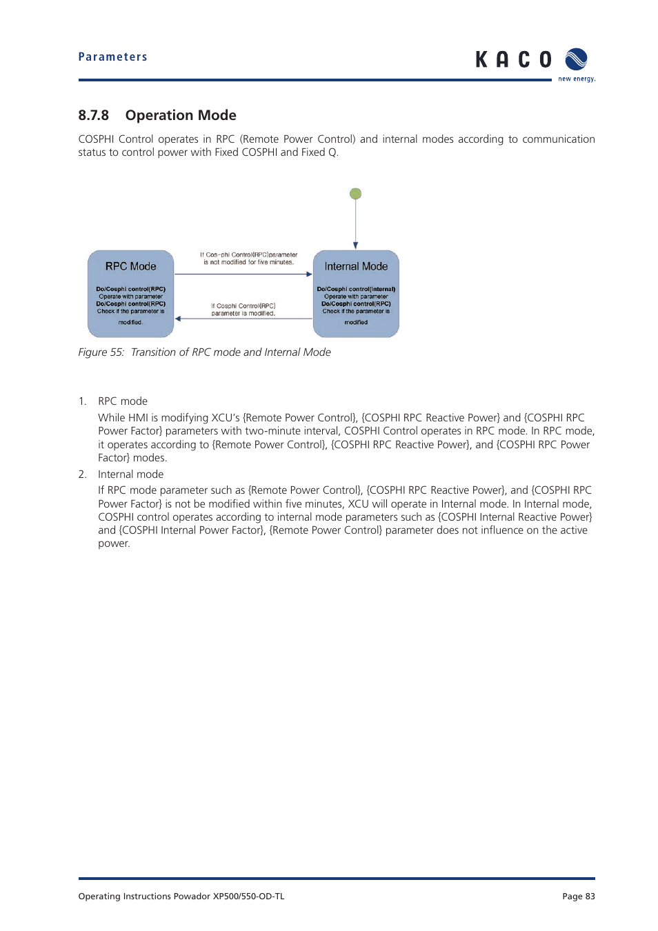 8 operation mode | KACO Powador XP500-XP550-HV TL outdoor User Manual | Page 82 / 101