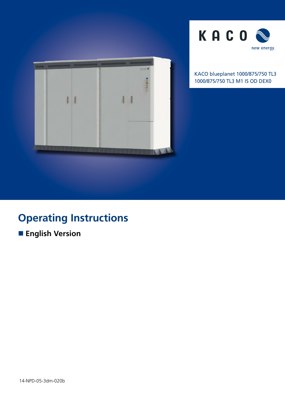 KACO blueplanet 750 - 1000 kVA User Manual | 140 pages