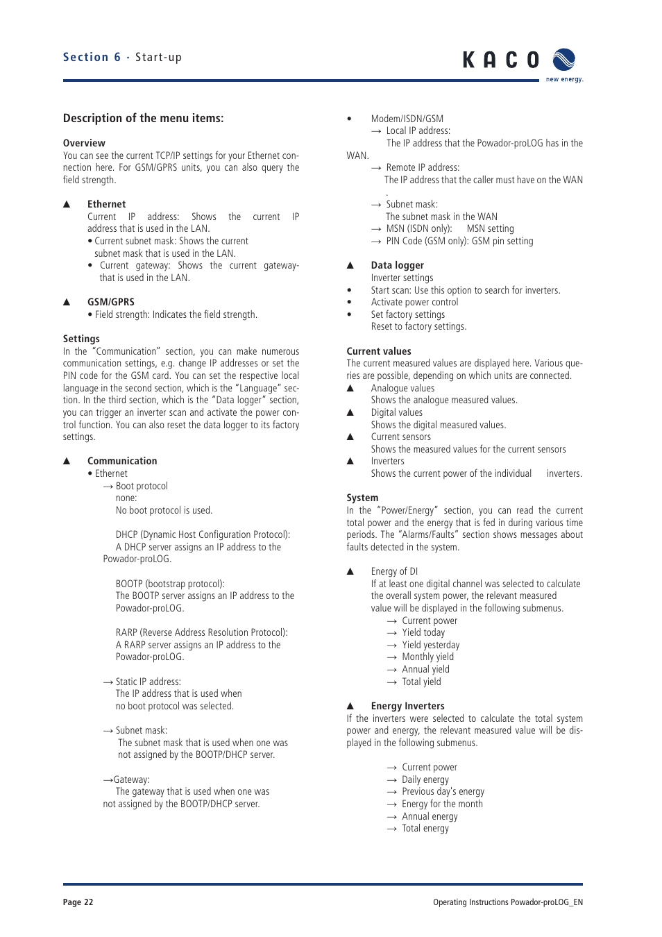 KACO Powador-proLOG User Manual | Page 21 / 48