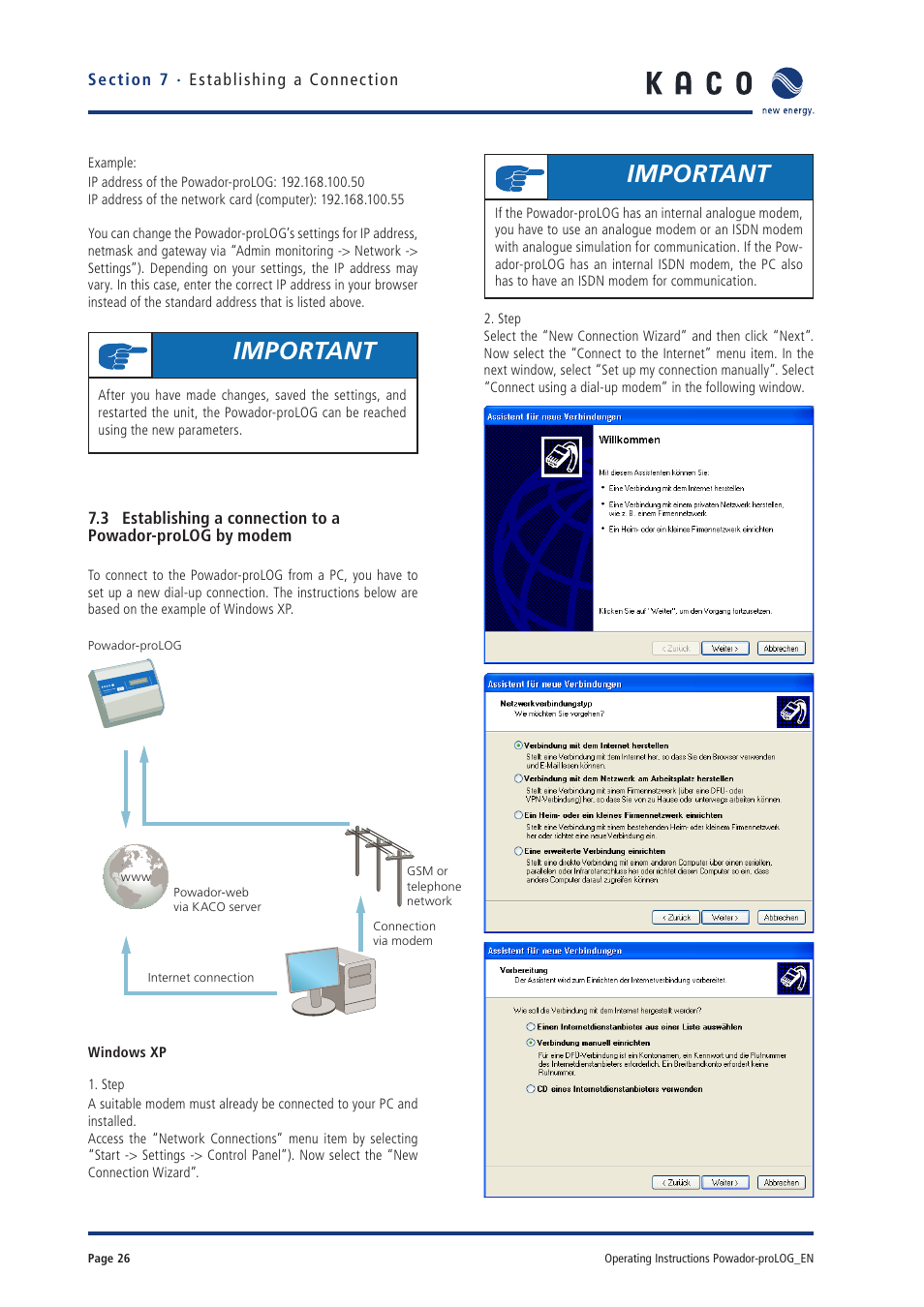 Important | KACO Powador-proLOG User Manual | Page 25 / 48