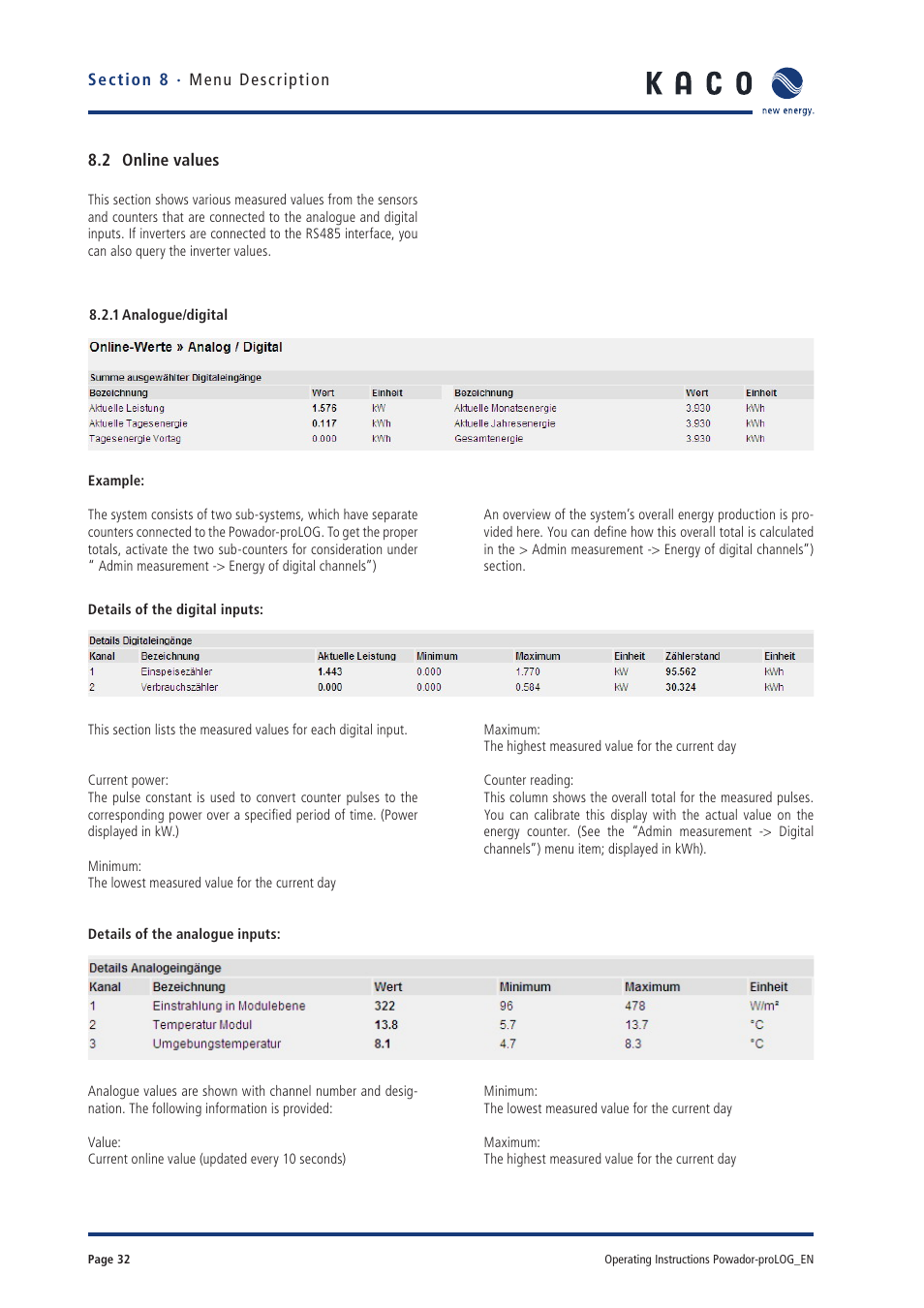 KACO Powador-proLOG User Manual | Page 31 / 48