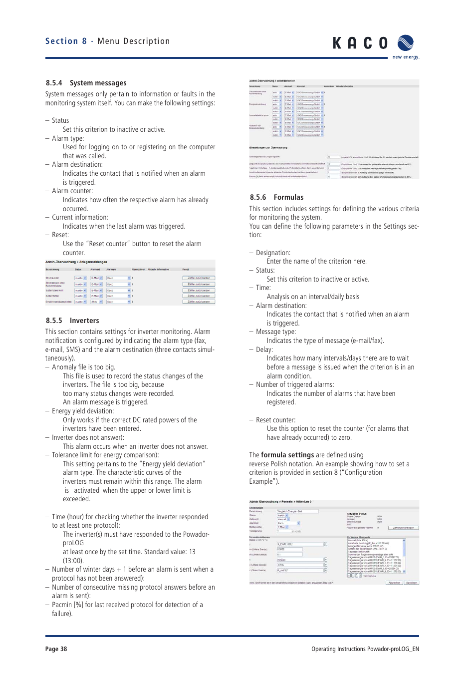 KACO Powador-proLOG User Manual | Page 37 / 48