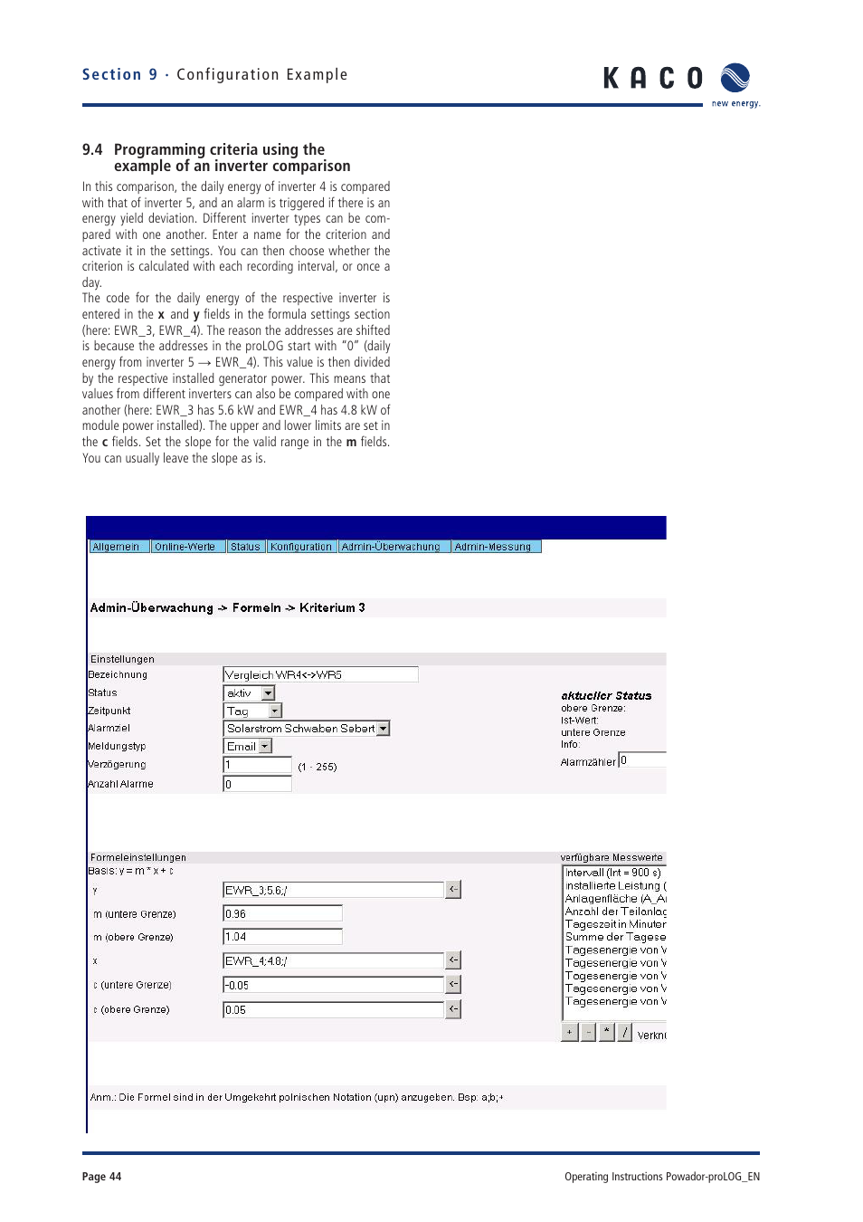 KACO Powador-proLOG User Manual | Page 43 / 48