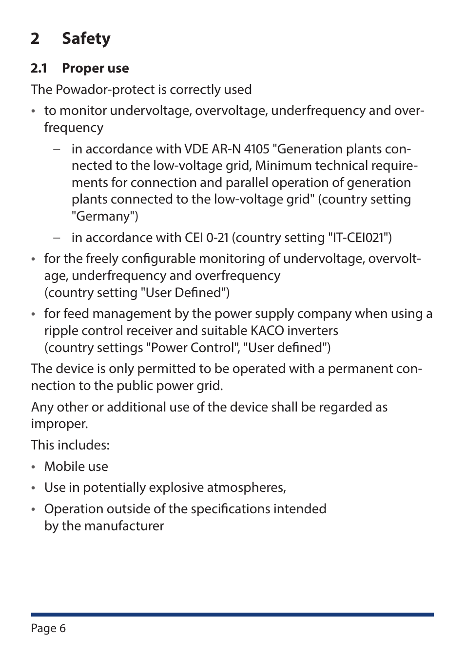 2 safety | KACO Powador-protect User Manual | Page 6 / 52