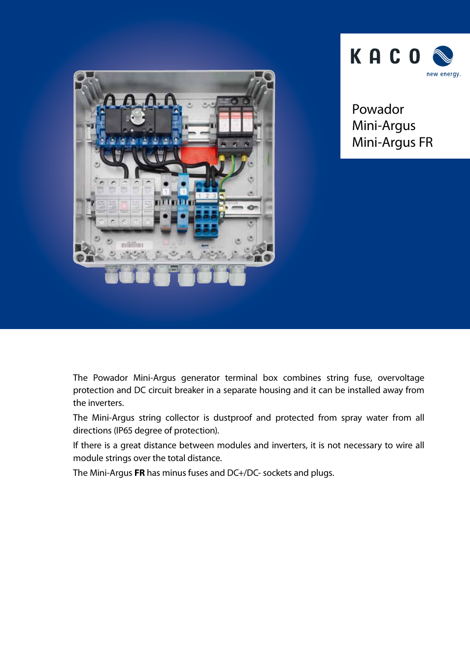 KACO Powador Mini-Argus User Manual | 16 pages