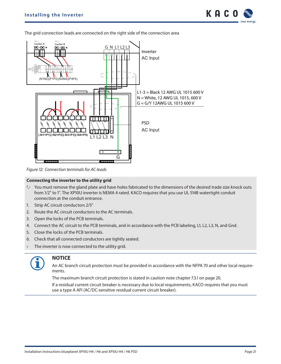 Notice | KACO XP10U-H4 User Manual | Page 21 / 56