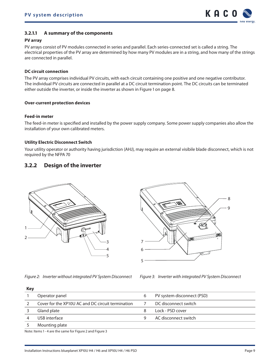 2 design of the inverter | KACO XP10U-H4 User Manual | Page 9 / 56