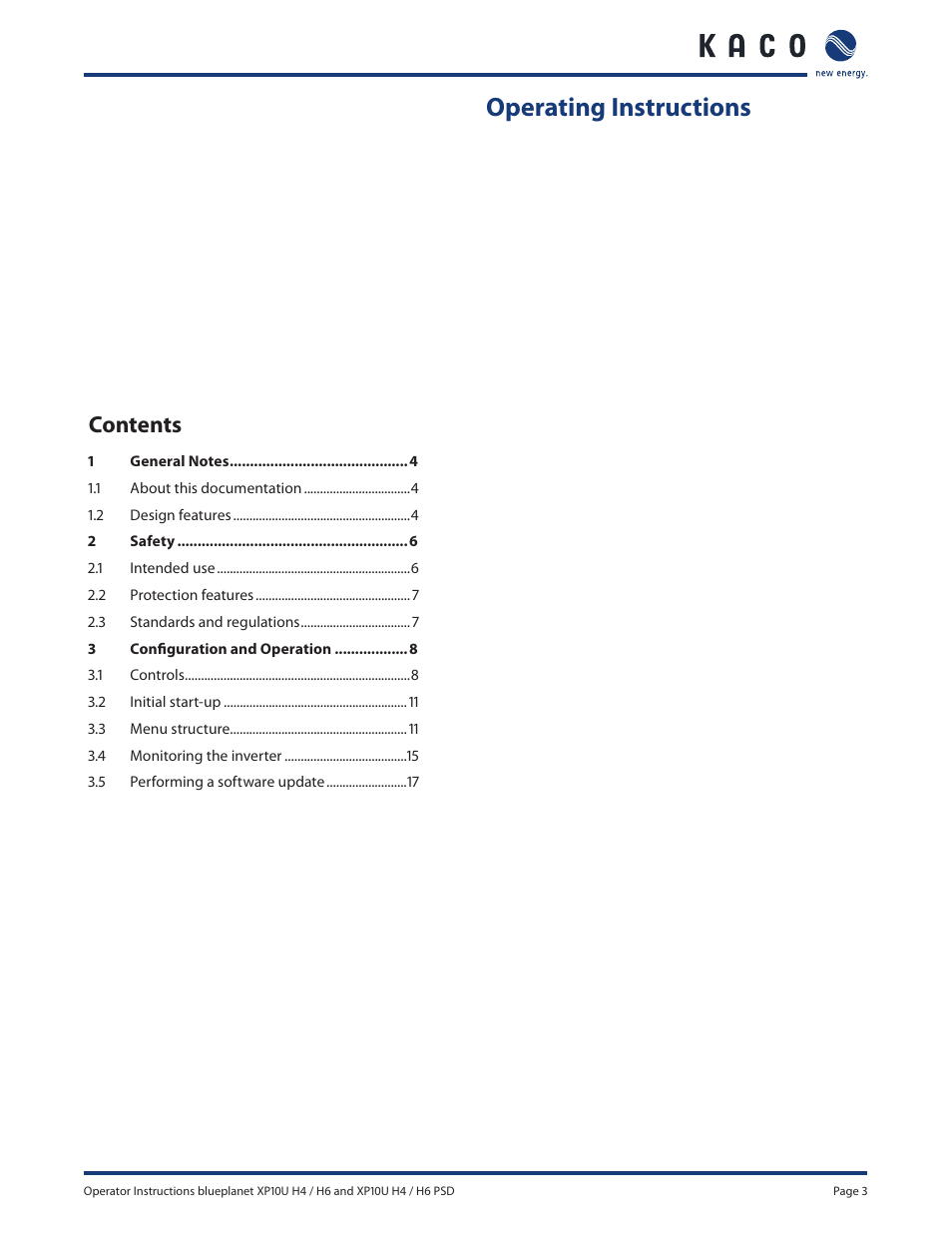 KACO XP10U-H4 User Manual | Page 3 / 20