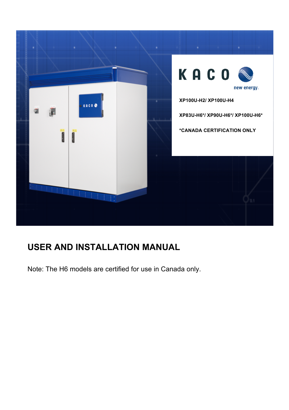 KACO XP83U-H6 (Canada) User Manual | 78 pages