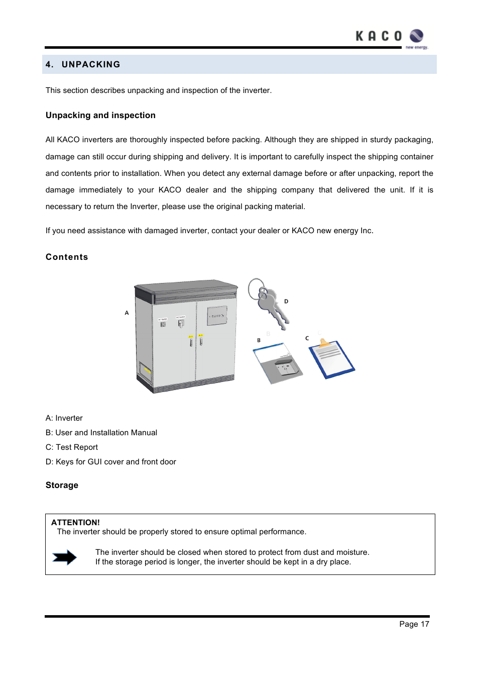 Unpacking | KACO XP83U-H6 (Canada) User Manual | Page 17 / 78