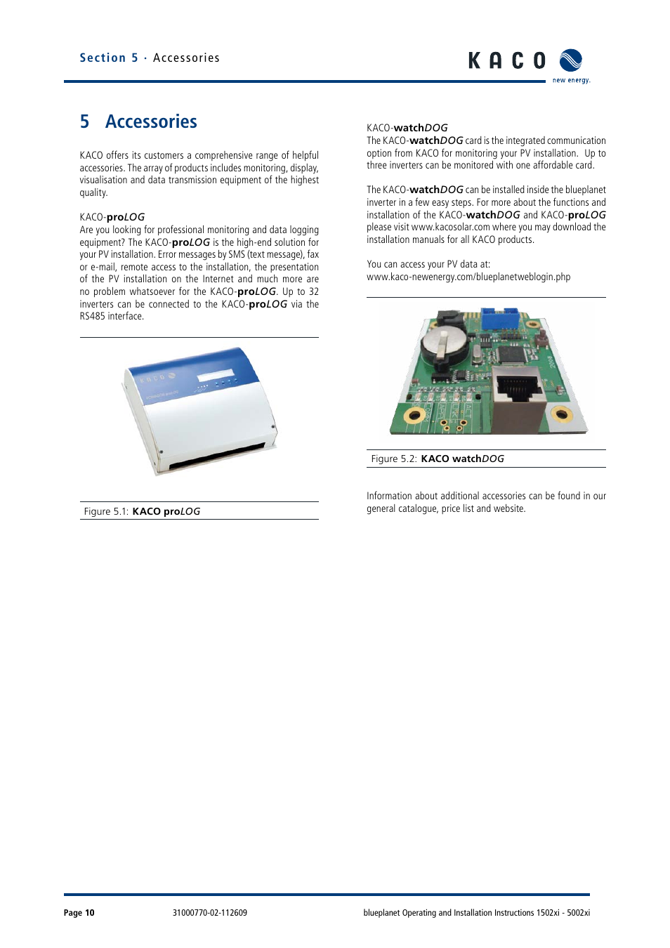 5 accessories | KACO blueplanet 1502xi User Manual | Page 13 / 56