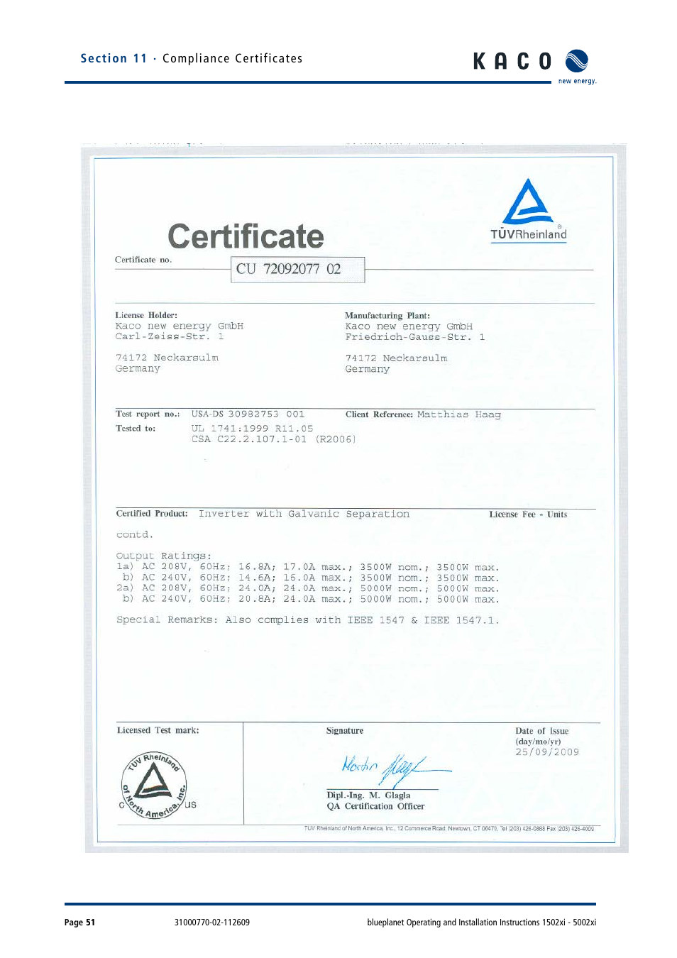 KACO blueplanet 1502xi User Manual | Page 54 / 56