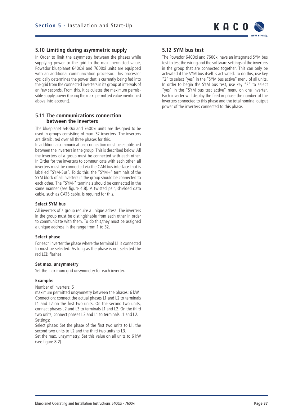 KACO blueplanet 6400xi User Manual | Page 36 / 46
