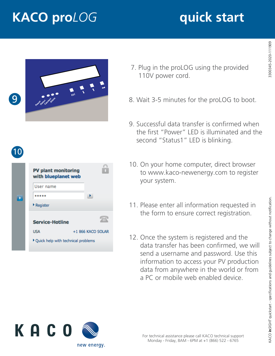 Kaco pro log quick start, Pro log xl | KACO proLOG User Manual | Page 2 / 2