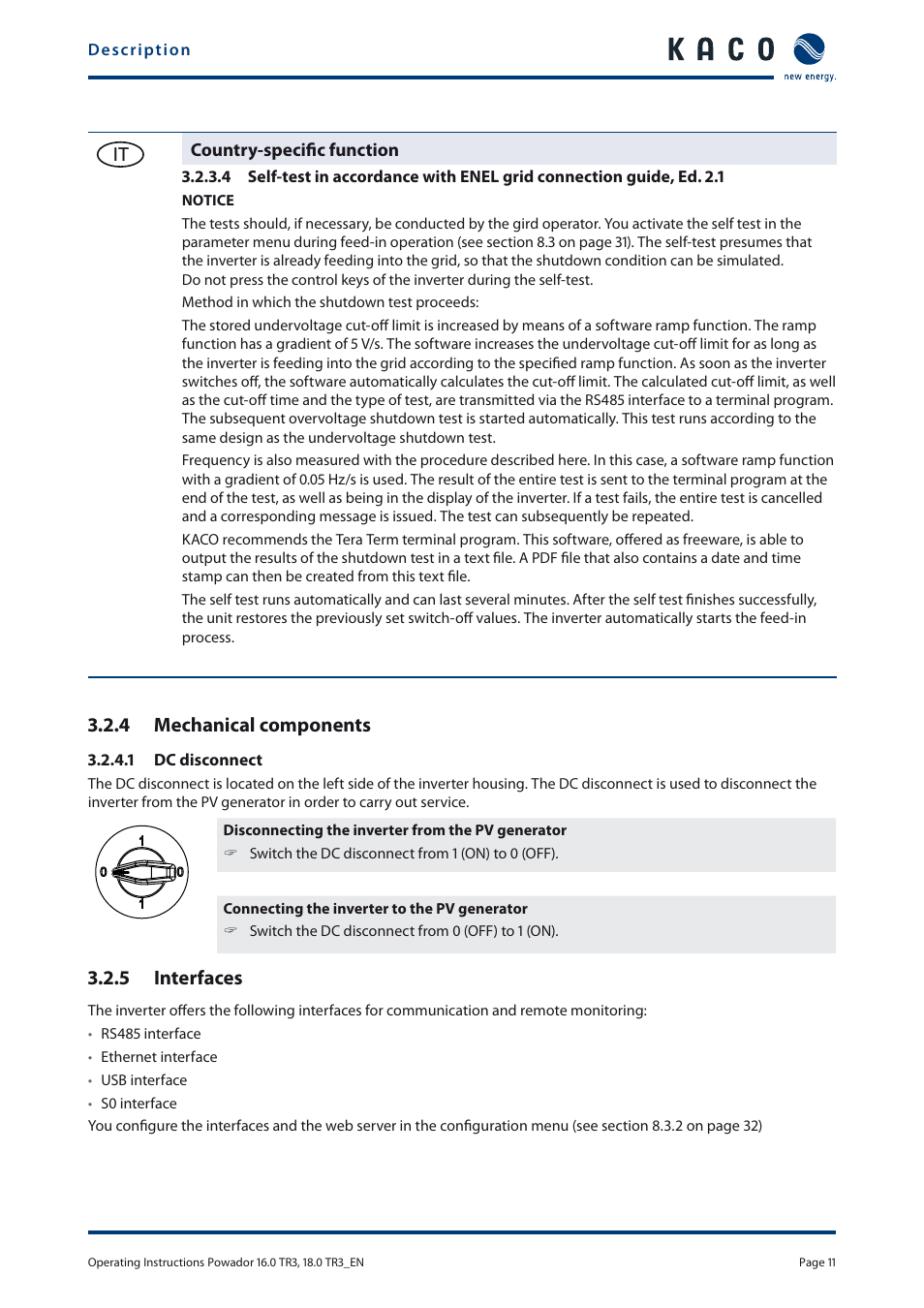 4 mechanical components, 5 interfaces | KACO Powador 16.0 TR3 User Manual | Page 10 / 58