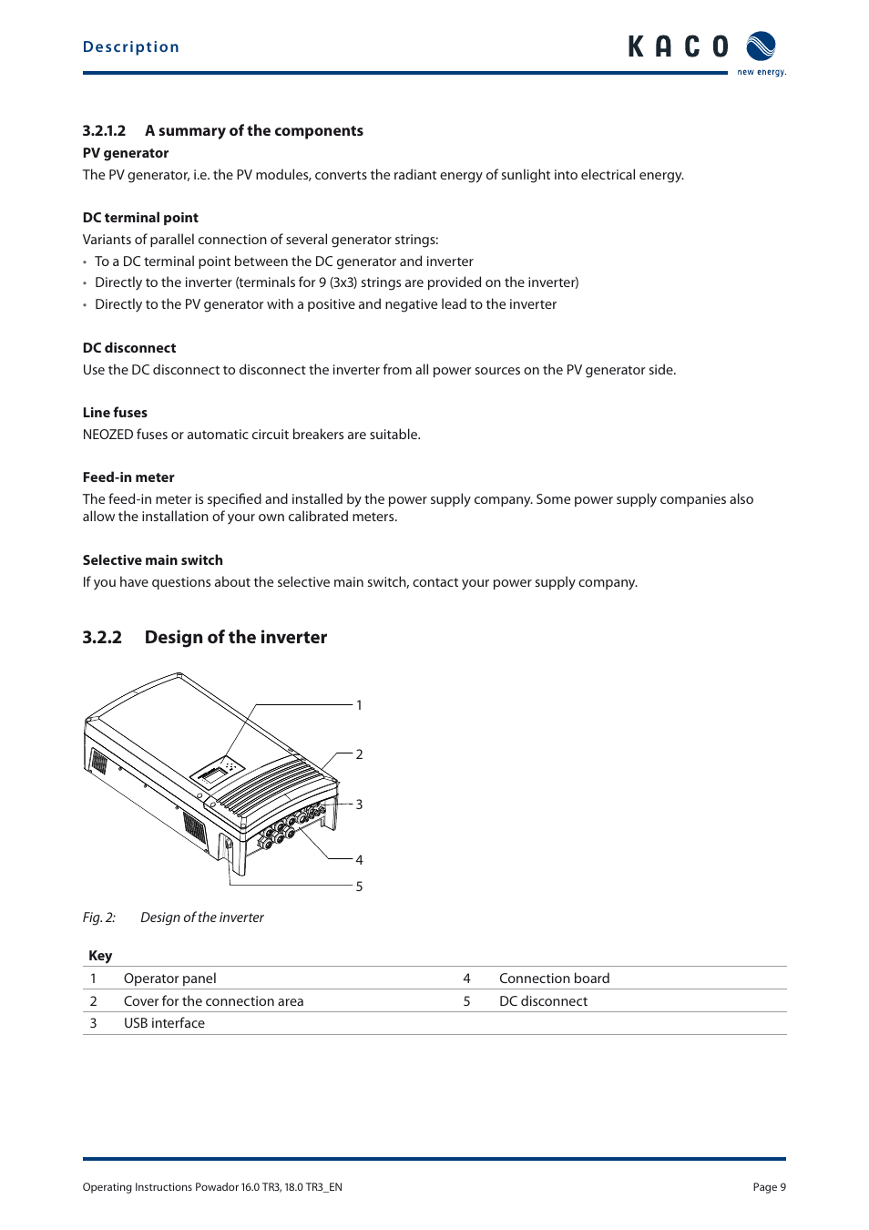 2 design of the inverter | KACO Powador 16.0 TR3 User Manual | Page 8 / 58