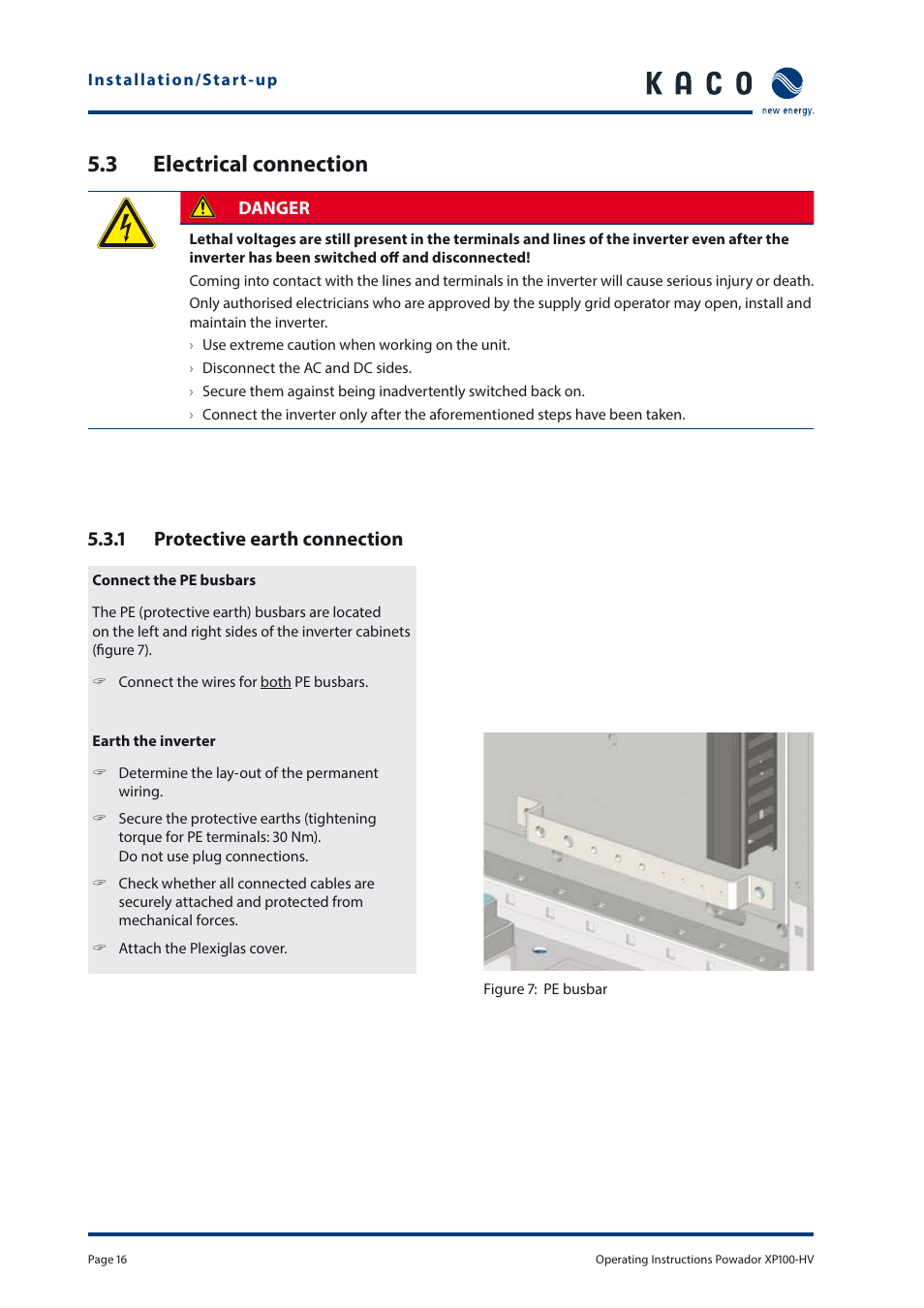 3 electrical connection | KACO Powador XP100-HV User Manual | Page 16 / 96