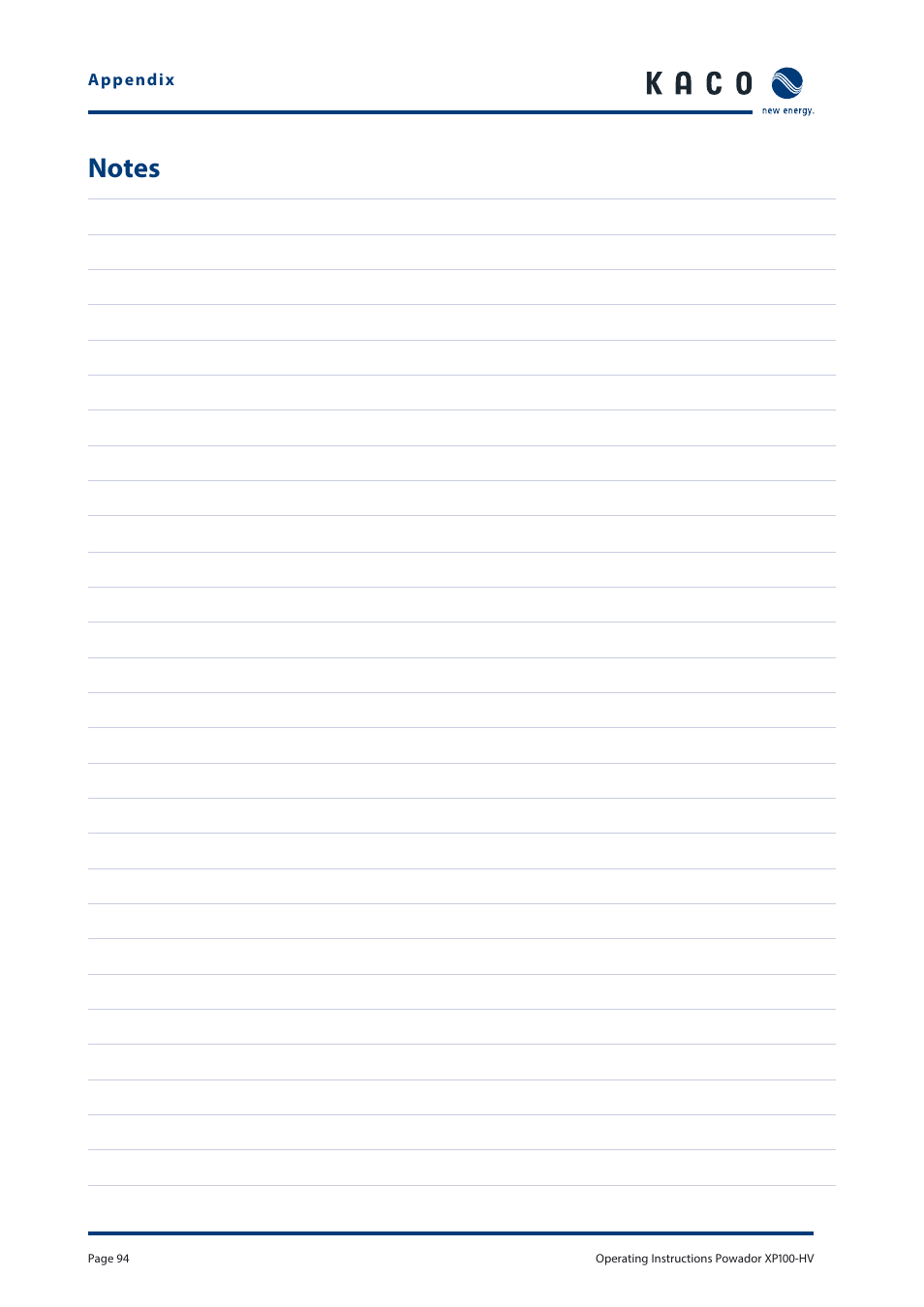 KACO Powador XP100-HV User Manual | Page 94 / 96