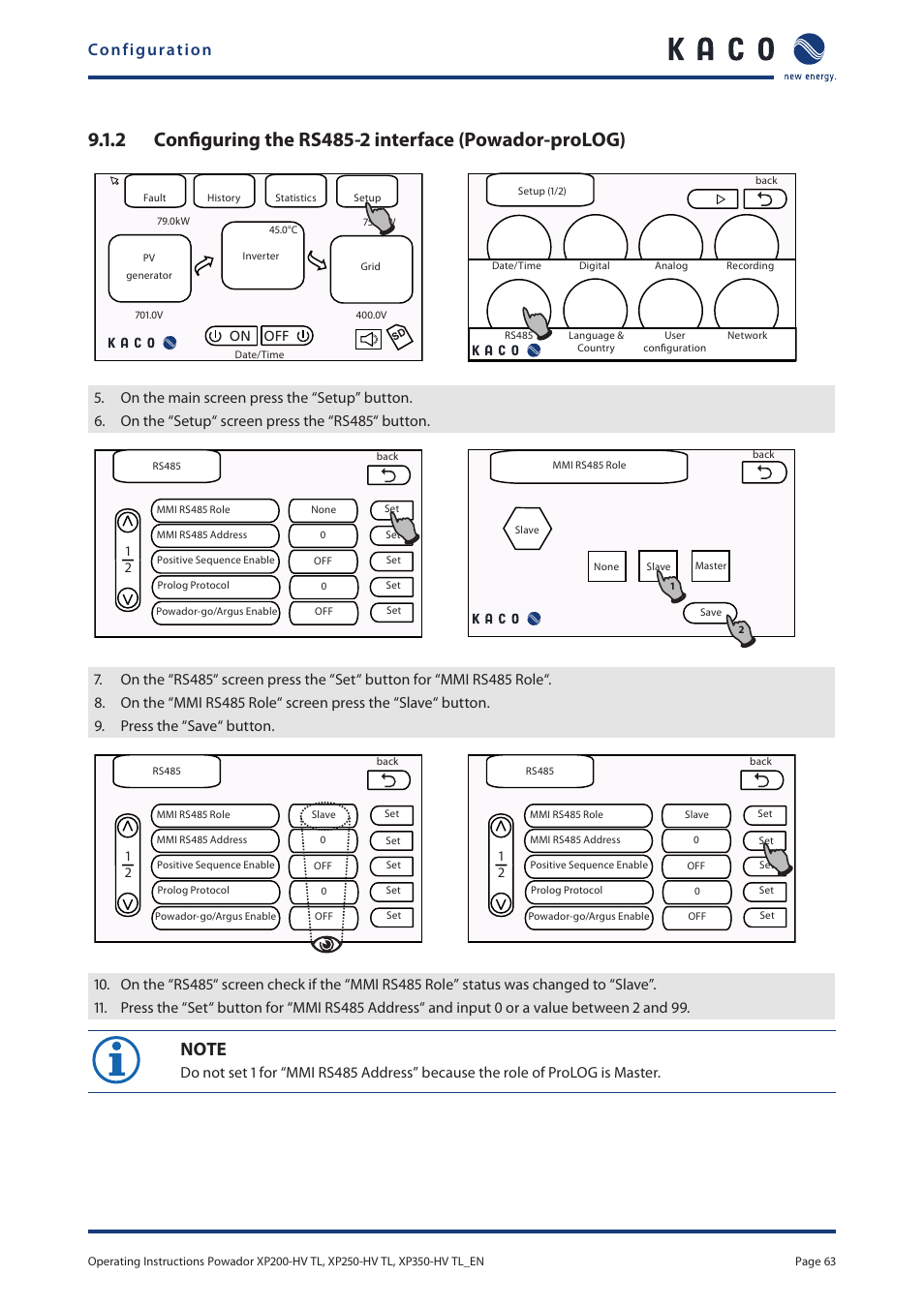 Configuration | KACO Powador XP200-HV TL User Manual | Page 63 / 90