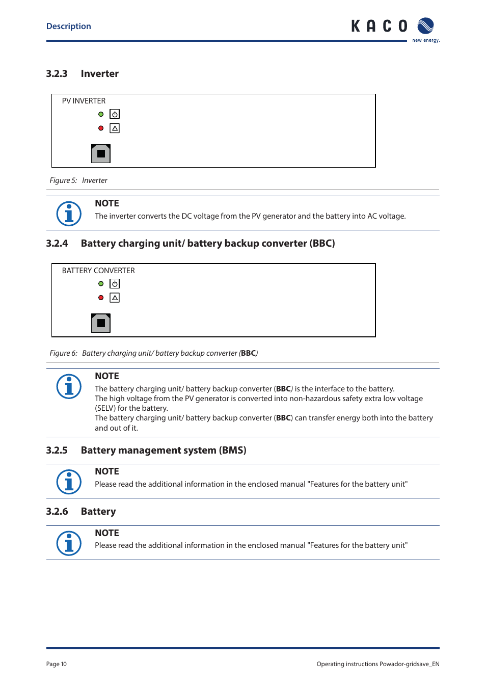 3 inverter, 5 battery management system (bms), 6 battery | KACO Powador-gridsave User Manual | Page 10 / 40