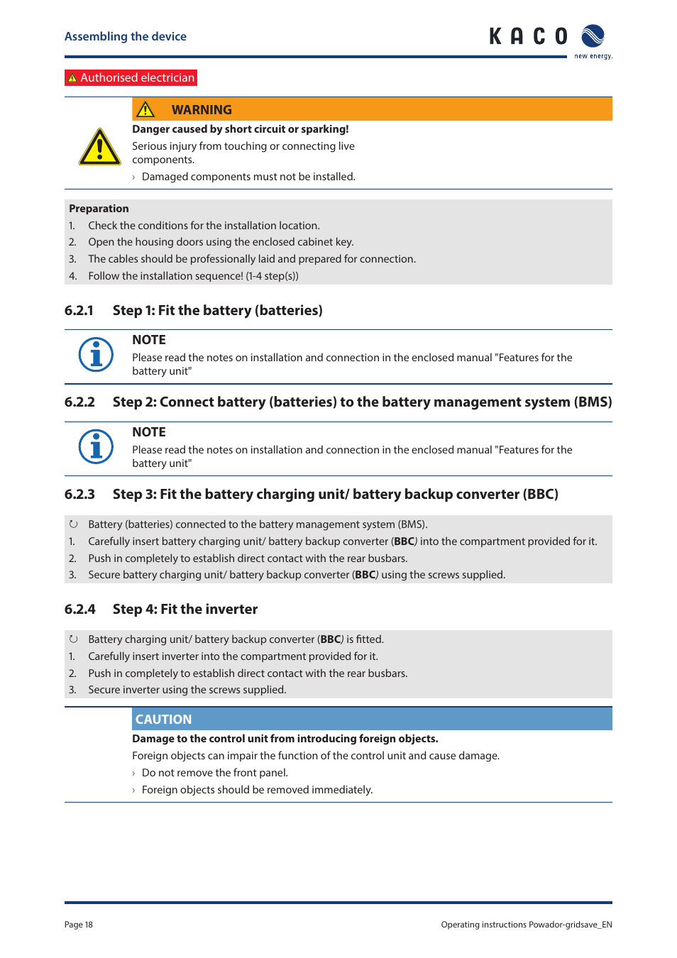 KACO Powador-gridsave User Manual | Page 18 / 40