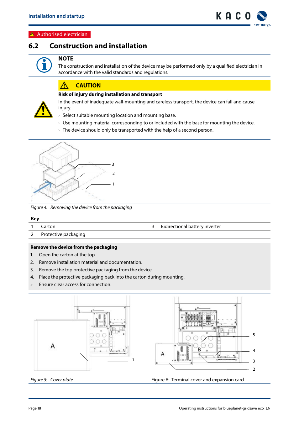 2 construction and installation | KACO blueplanet gridsave eco 5.0 TR1 User Manual | Page 18 / 46